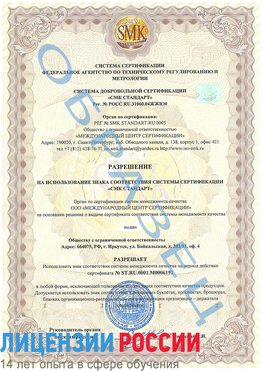 Образец разрешение Ядрин Сертификат ISO 50001